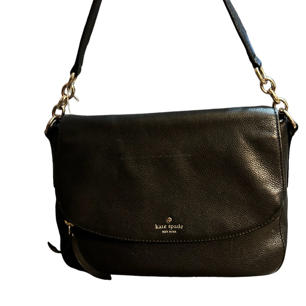 Like New Chester Black Leather Kate Spade ♠️ New York Shoulder Handbag - Picture 1 of 6